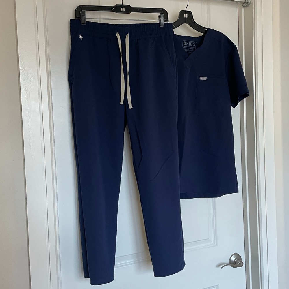 Figs Men’s Technical Collection Blue Pants & Shirt Set